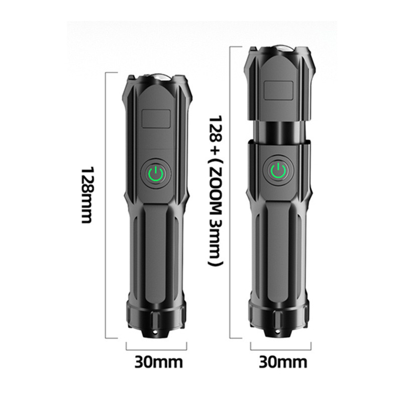 Newest Hot Selling Portable metal material Spotlight telescopic zoom USB Hand Light camping Gifts for outdoor