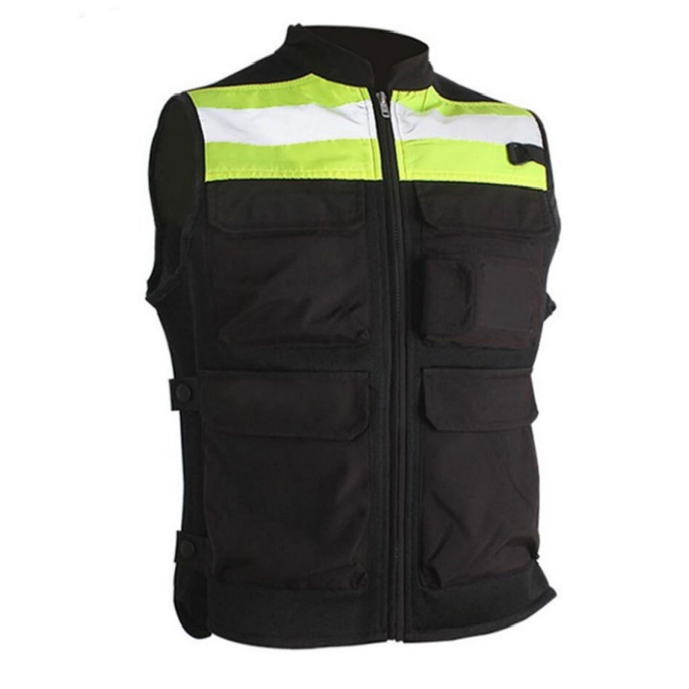 Black Color Green Straps Style Reflective Vest