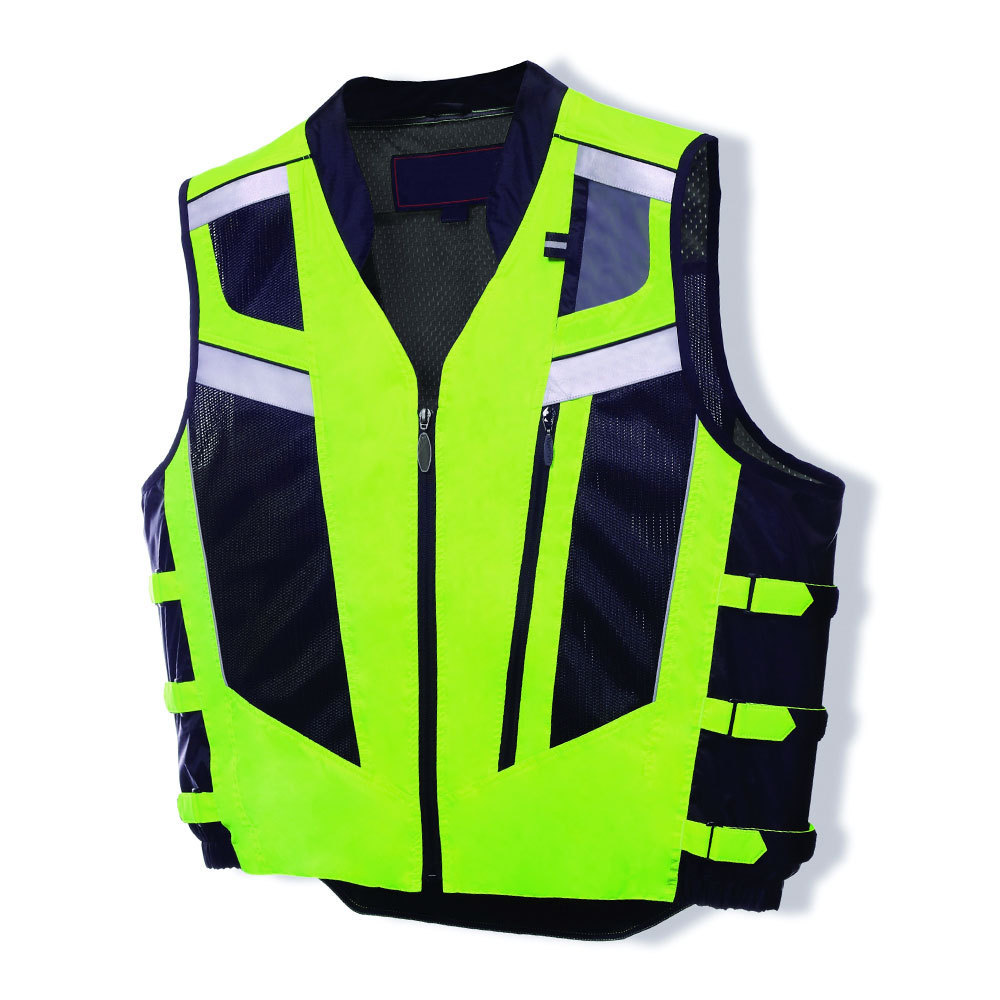 Black Color Green Straps Style Reflective Vest