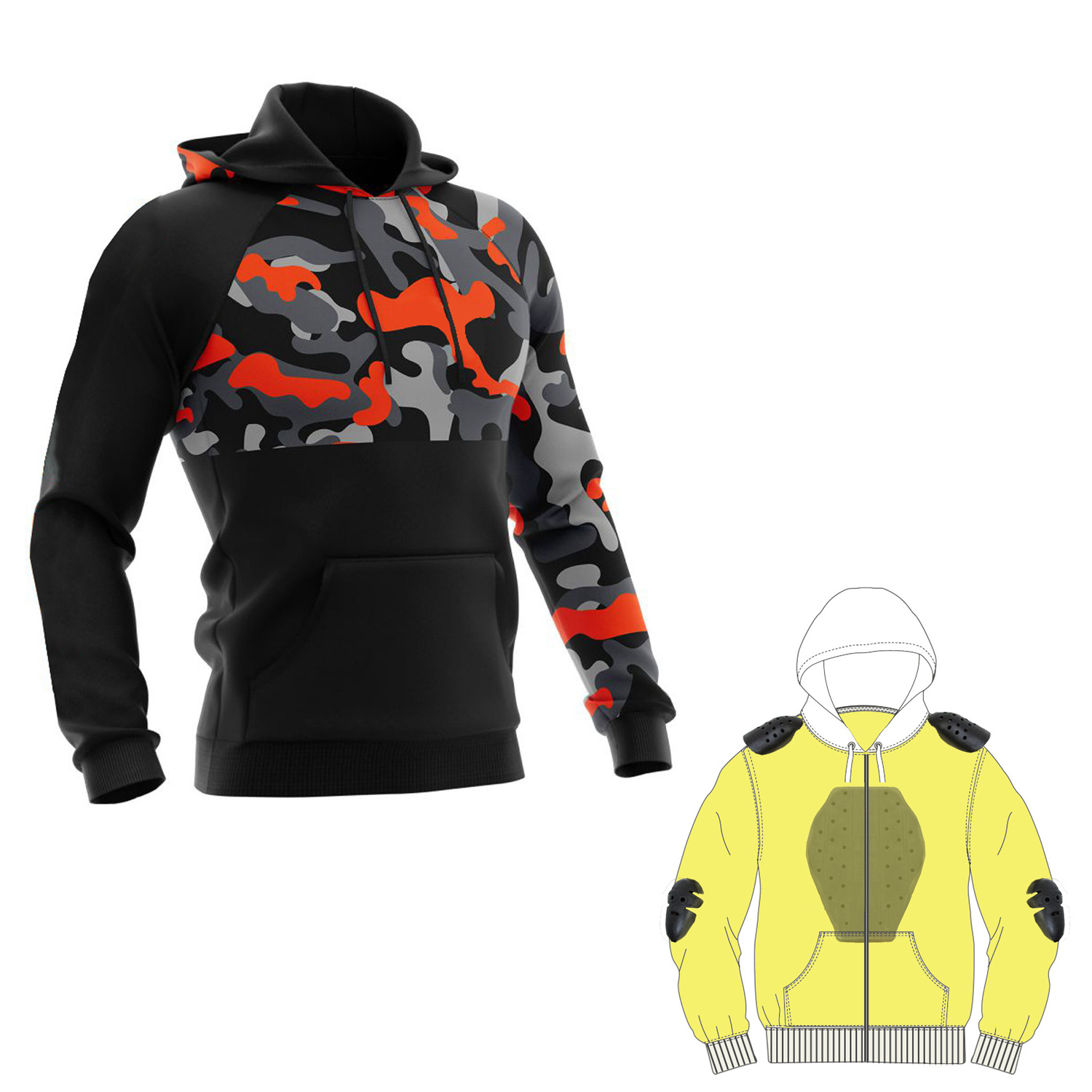 CE Approved motorbike kevlar hoodie with inside fur lining, Moto hoodies for unisex, Prime Protection