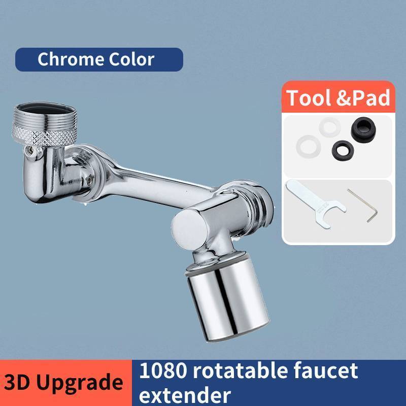 Chromed Brass Faucet Adapter Wholesale Anti-splash Smart Sink Basin Universal 1080 Swivel Water Tap Rotating Faucet Extender