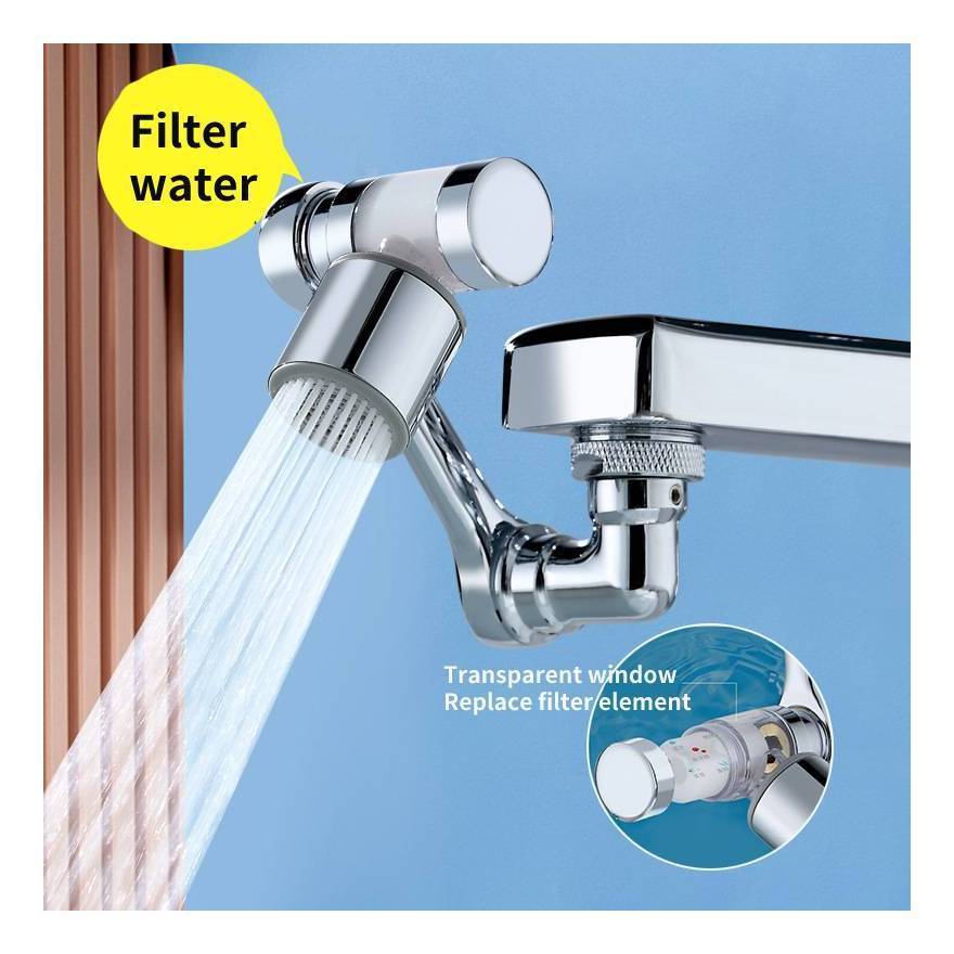 Universal 1080 swivel faucet aerator extension bathroom kitchen sink water brass robotic arm  rotating faucet extender