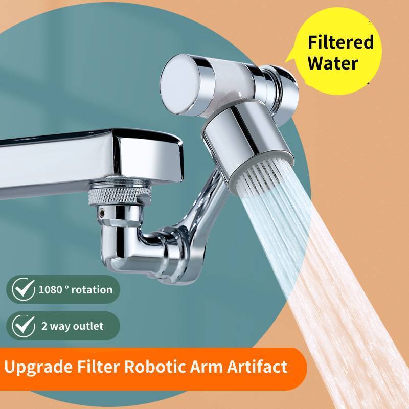 Universal 1080 swivel faucet aerator extension bathroom kitchen sink water brass robotic arm  rotating faucet extender