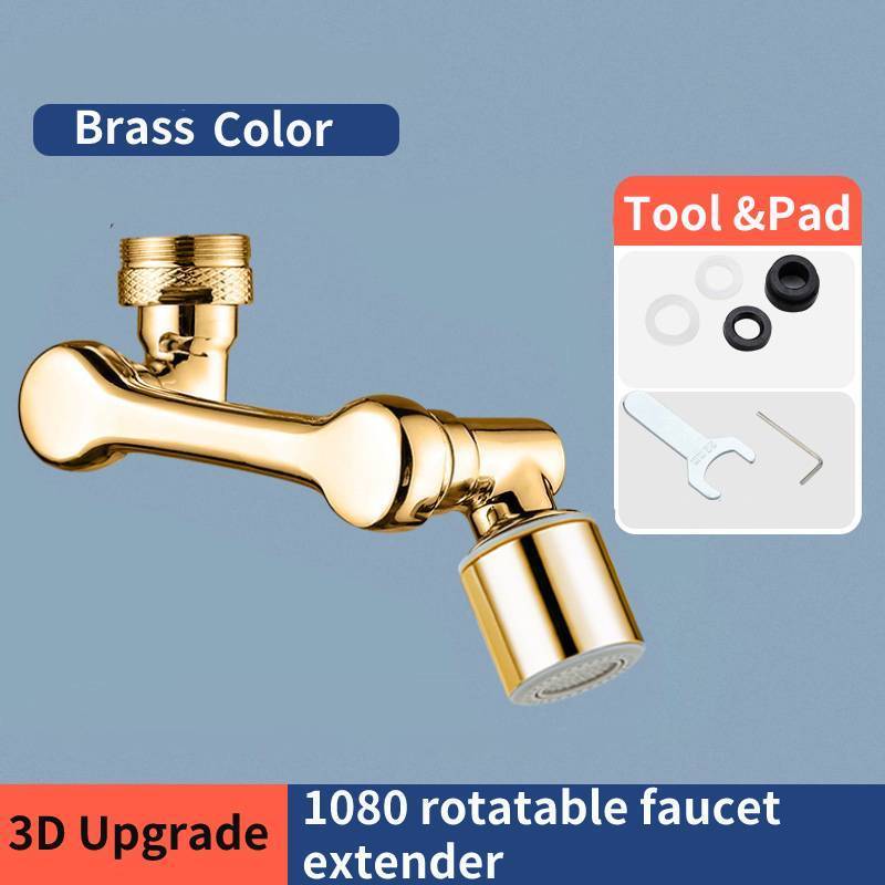 Universal 1080 swivel faucet aerator extension bathroom kitchen sink water brass robotic arm  rotating faucet extender