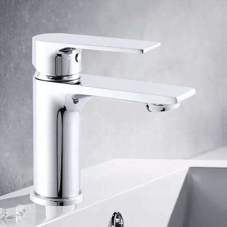 oem odm wholesales single lever deck mounted chromed handle hot cold water mixer bathroom basin faucet