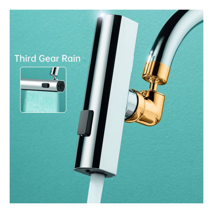 Plastic 3 Gears Universal Swivel Rotating Tap Extension Robotic Arm Faucet Aerator 1080 Faucet Extender for Bathroom Sink