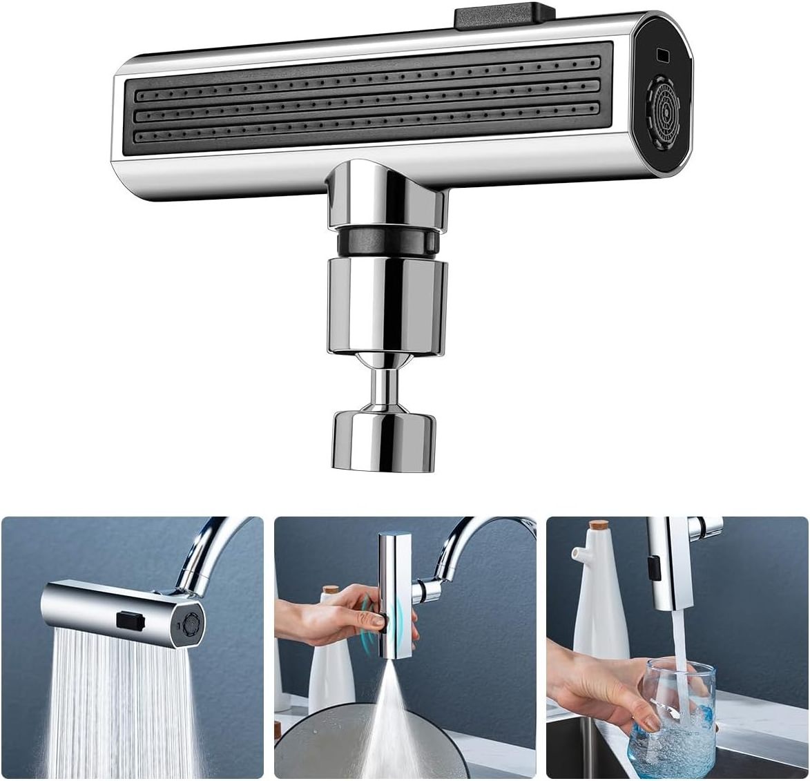 Water Saving Faucet Extender Nozzle Luxury Kitchen Faucet Sink Tap Head Brass Sprayer Rotating Faucet Extender