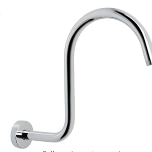 14 inch Gooseneck High Rise S Shape Shower Arm with Flange Polished Chrome Shower Head Extension Arm