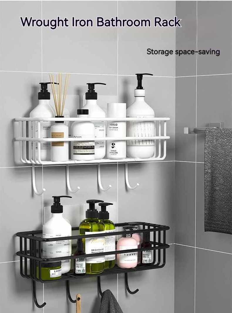 No Drilling Shelves Adhesive Shower Caddy 5 Pack Rustproof Stainless Steel Bath Organizers With Large Capacity for Home Decor