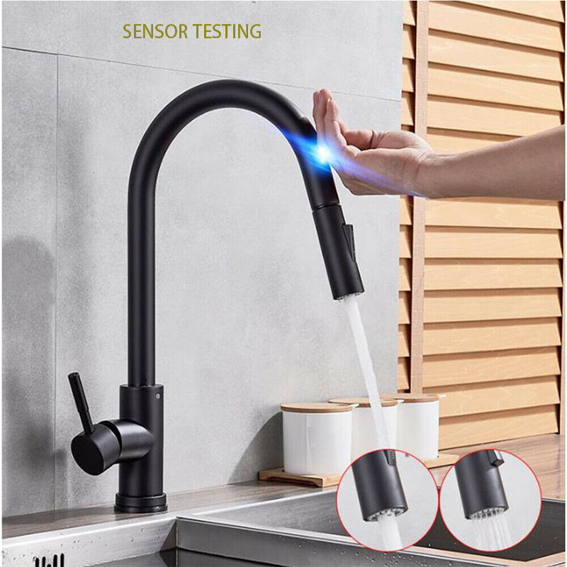 High Quality Touchless Steel Smart Pull Down Automatic Sensor Faucet Pull Out Kitchen Bath Basin Faucet Sink Water Tap