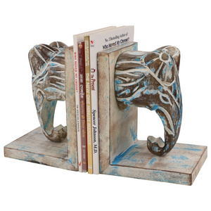 Top Quality Elephant Bookend Customized Color Wooden Globe Book Stopper Book Holder For Office Decoration Item New Design 2023