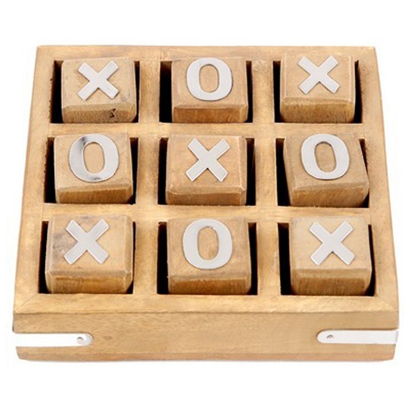 Handmade Tic Tac Toe Wooden Board Game Table Toy High Quality Wooden Top Standard Product Unique Design Home Decorative Item