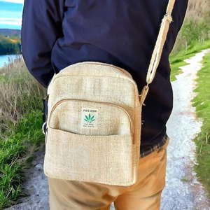 Vegan Hemp trendy messenger bag Handmade sustainable Eco Hemp amazon best selling 2023 shoulder bag Pure hemp messenger bag