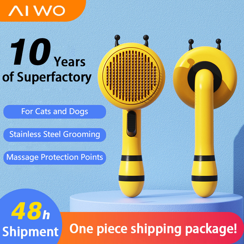 Latest Products Bee Shape Pet Grooming Brush Dog Cat Combs Stainless Steel Needle Comb For Sale