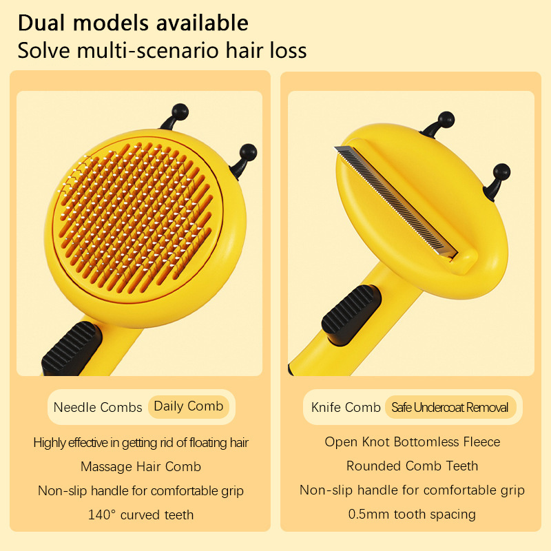 Latest Products Bee Shape Pet Grooming Brush Dog Cat Combs Stainless Steel Needle Comb For Sale