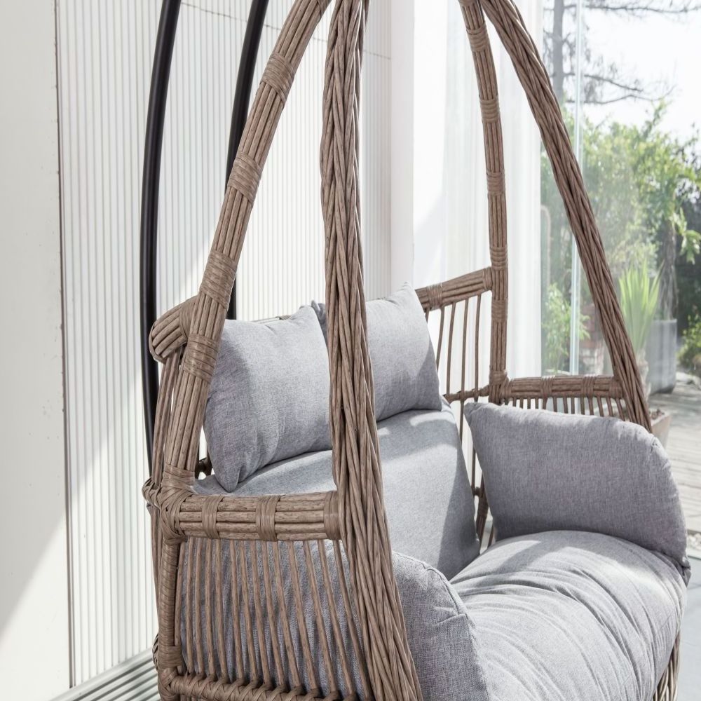 wicker patio swings chair double hanging rattan solid swing chair patio egg chair