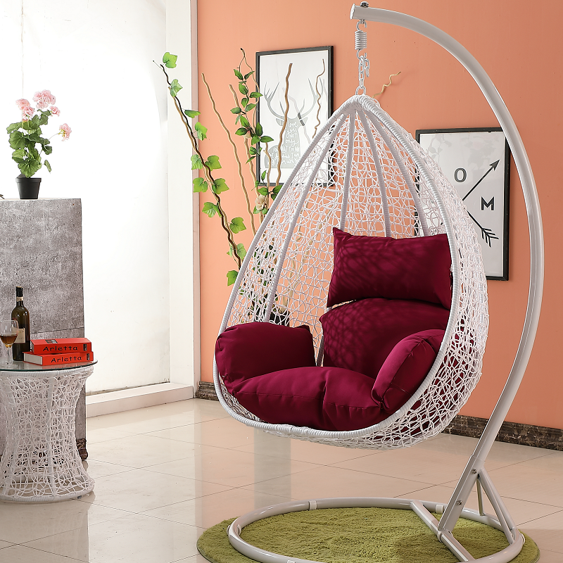 swing chair with canopy hammock chair wicker hanging rope patio outdoor furniture Egg Bamboo swing basket Chair For Bedroom