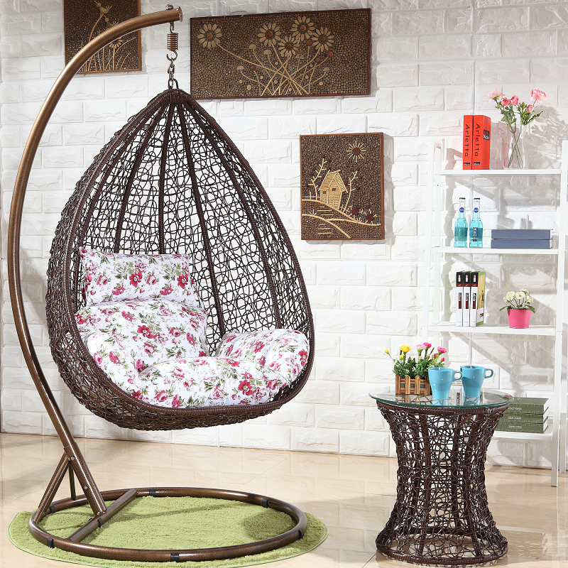 swing chair with canopy hammock chair wicker hanging rope patio outdoor furniture Egg Bamboo swing basket Chair For Bedroom