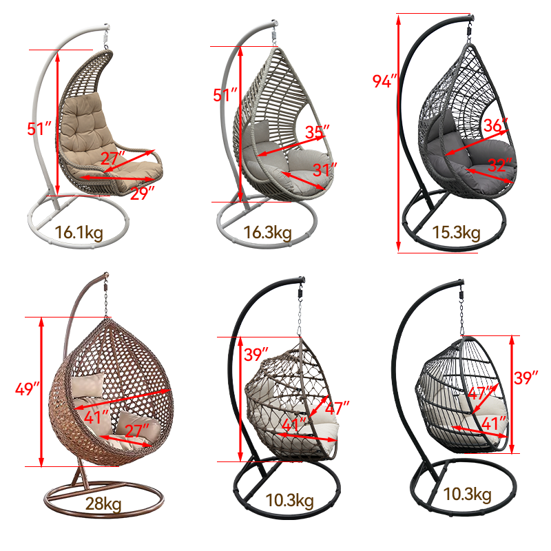 Style complete real quality hanging swing sofa Seat egg chair in guangzhou Cane with legs Hammock Swing Chair With Stand