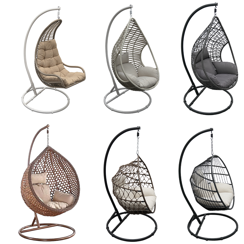 Style complete real quality hanging swing sofa Seat egg chair in guangzhou Cane with legs Hammock Swing Chair With Stand