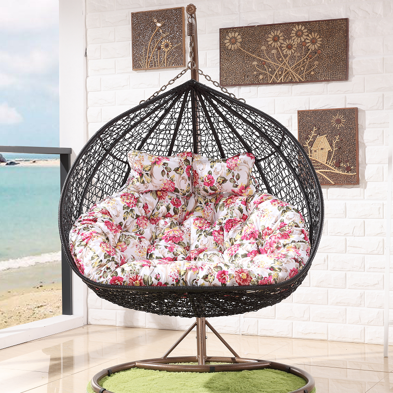 Multi-specification 2 seater outdoor swing egg bed two person chair outdoor courtyard parasol egg swing chair for courtyard