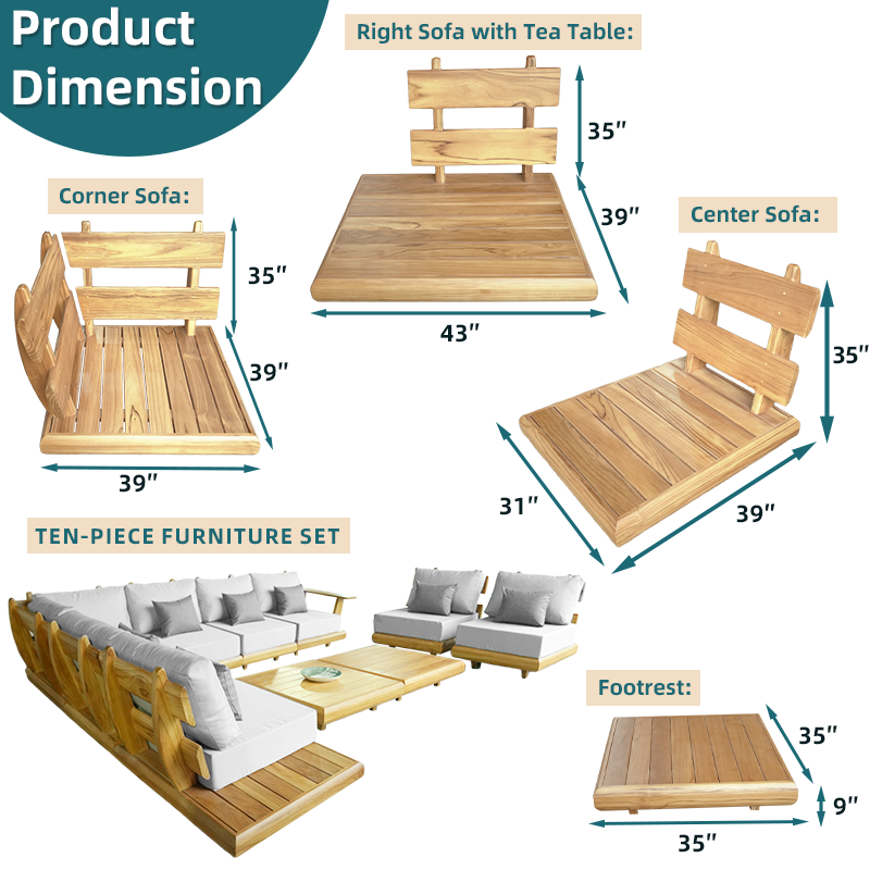 deep large stylish custom l shaped outdoor furniture set water proof with fire pit modern teak patio luxury garden sofas set