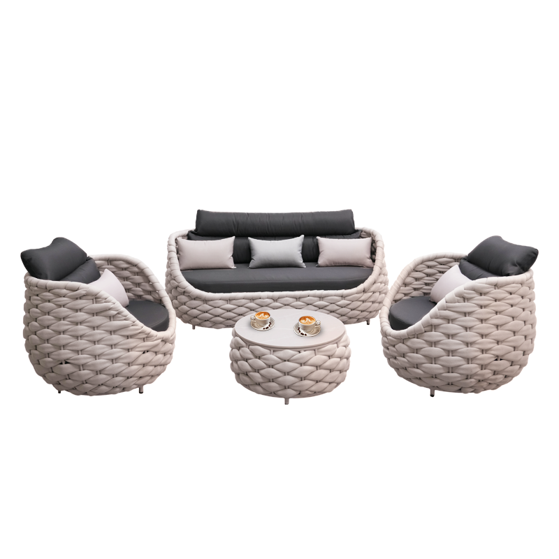 Seat cushion furniture 8 seater rattan dining table rope weave synthetic rattan wicker garden furniture for garden furniture