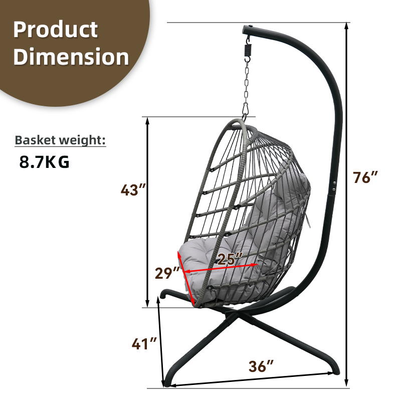 Multi-Specification balcony egg chair garden swing hanging egg chair outdoor swing sofa patio swings with stand