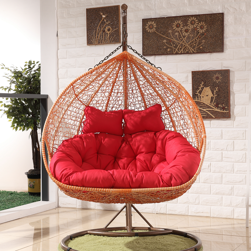 Multi-specification 2 seater outdoor swing egg bed two person chair outdoor courtyard parasol egg swing chair for courtyard