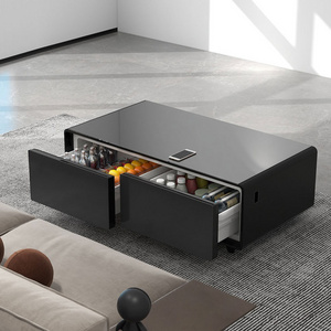 Smart coffee table with drawers in the living room furniture center refrigerator table modern luxury glass multifunctional