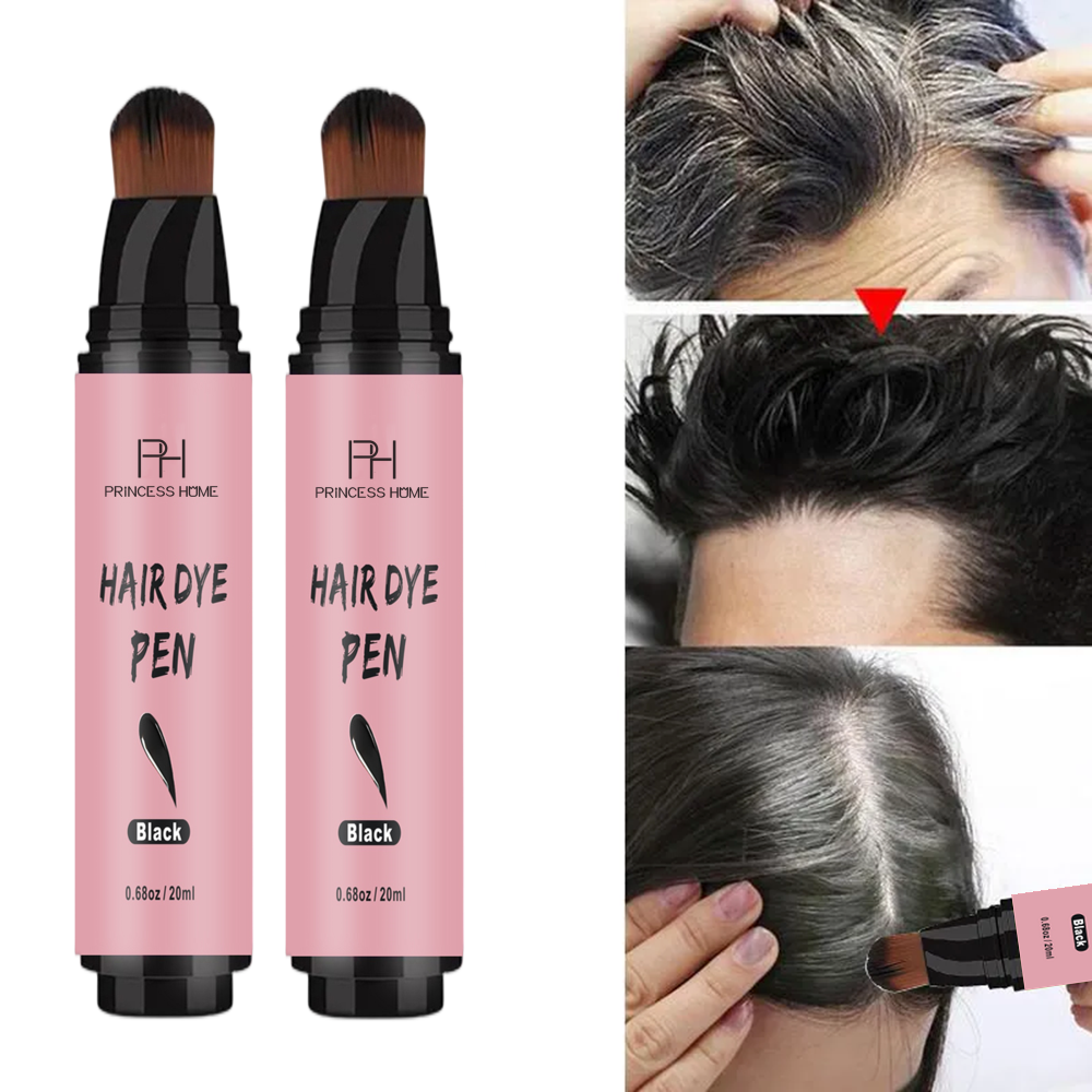 Private Label Hairs Dye Pen Touch Up Root Concealer Black Dark Brown Natural Hair Dye Brush Pens