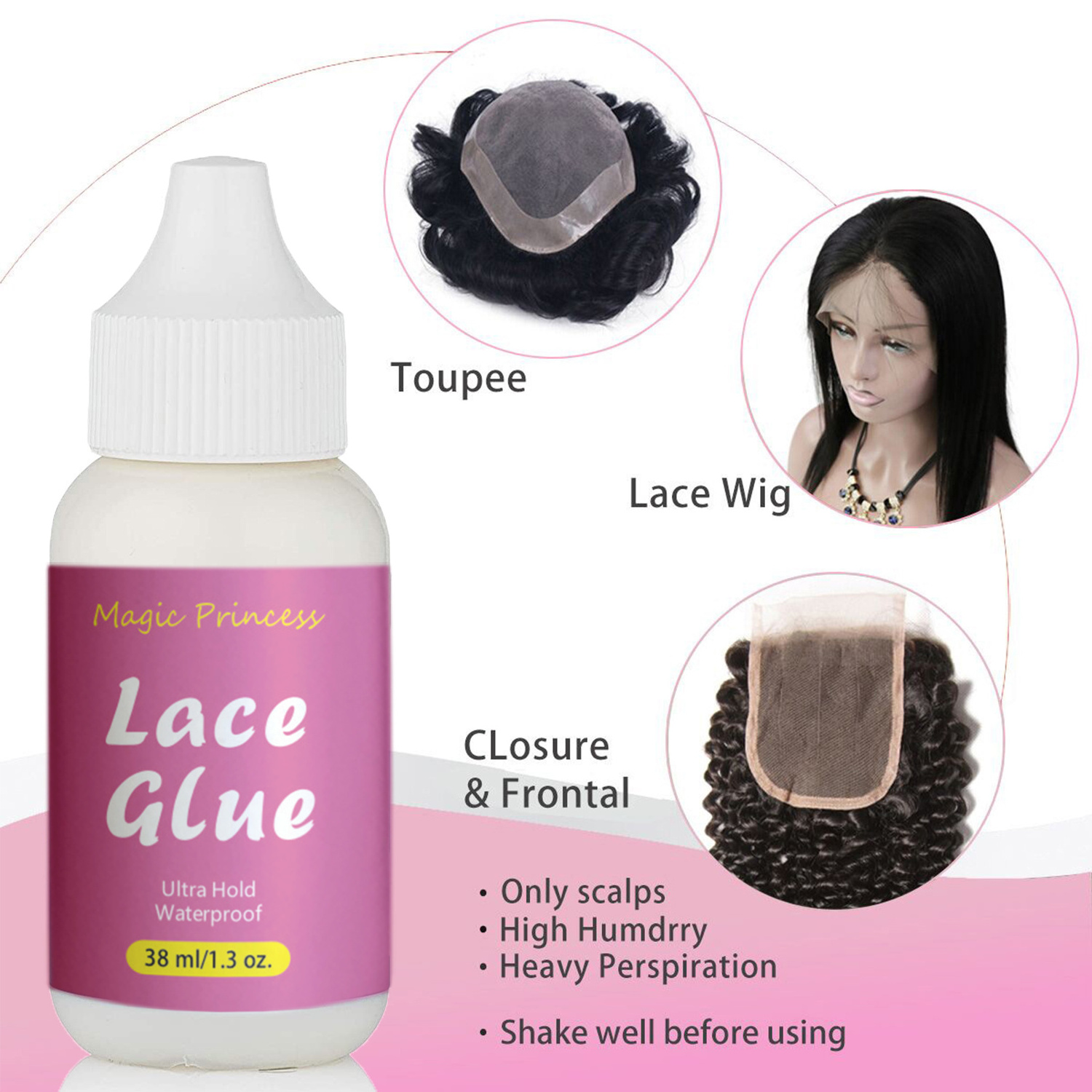 Private Label Lace Glue Remover Kit Wax Stick Braid Gel Edge Control Lace Tint Spry Hair Curl Mousse Hair Growth Oil Kits