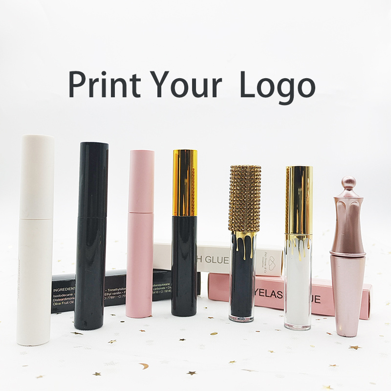 Waterproof Eyelash Glue Custom Waterproof Eyelash Gold logo cluster lash Glue Bond  Private Label lashes glue