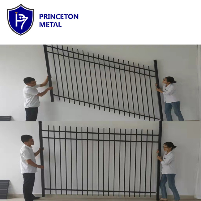 China manufacturer Projects design metal security garden fencing tubular aluminium raking fence