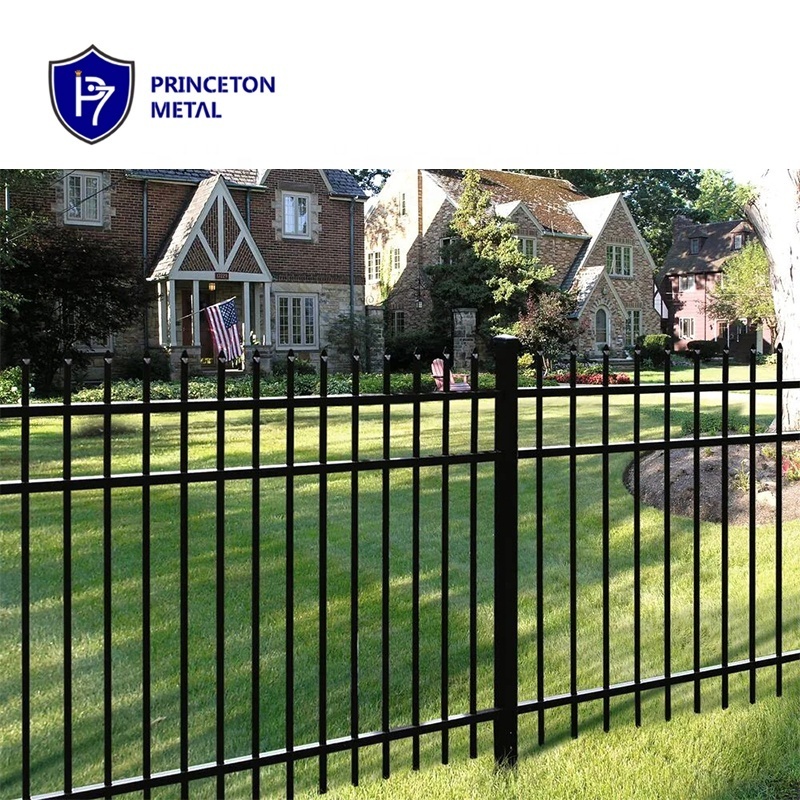 Temporary used metal black garden pool aluminum vertical picket fence for sale DIY easy install