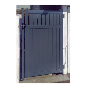 Modern Design Powder Coated Entrance Slat Fencing Gate Aluminum Swing Pedestrian Single Walkway Gate