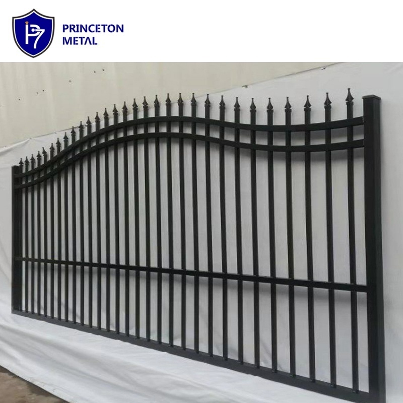 custom garden house boundary wall tubular suspension aluminium double swing main sliding driveway gate