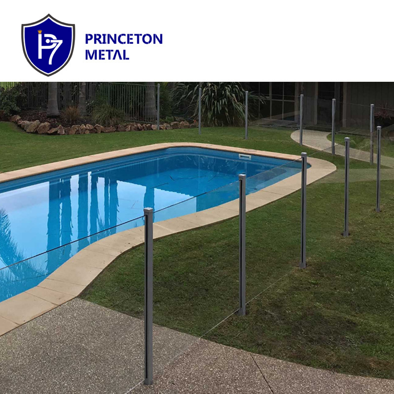 PRINCETON METAL Tempered glass pool fence panels high frameless glass fence