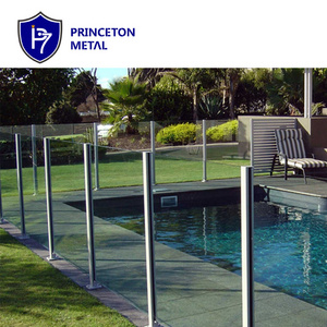 PRINCETON METAL Tempered glass pool fence panels high frameless glass fence