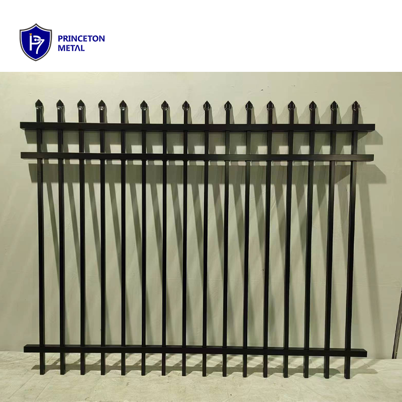 No rust welded modern design metal black spear top commercial garden tubular aluminium fence for projects