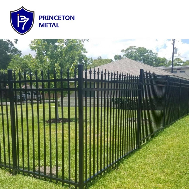 Temporary used metal black garden pool aluminum vertical picket fence for sale DIY easy install