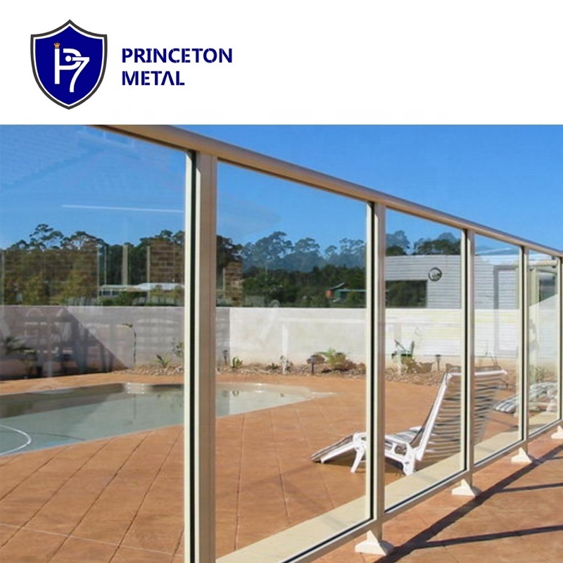 PRINCETON aluminium glass railing handrail and balustrade for balcony and stairs