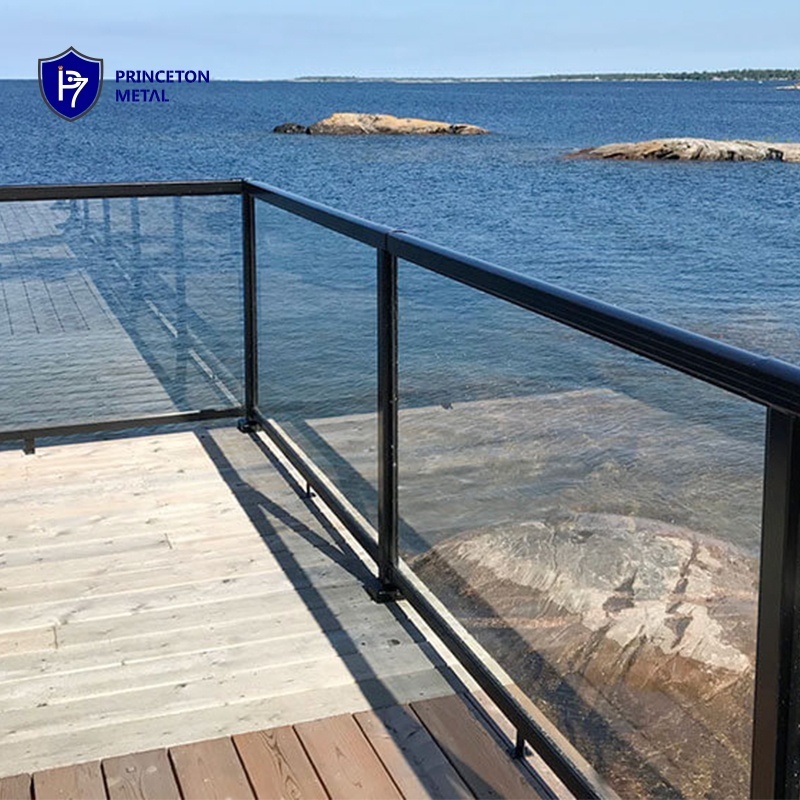 PRINCETON aluminium glass railing handrail and balustrade for balcony and stairs