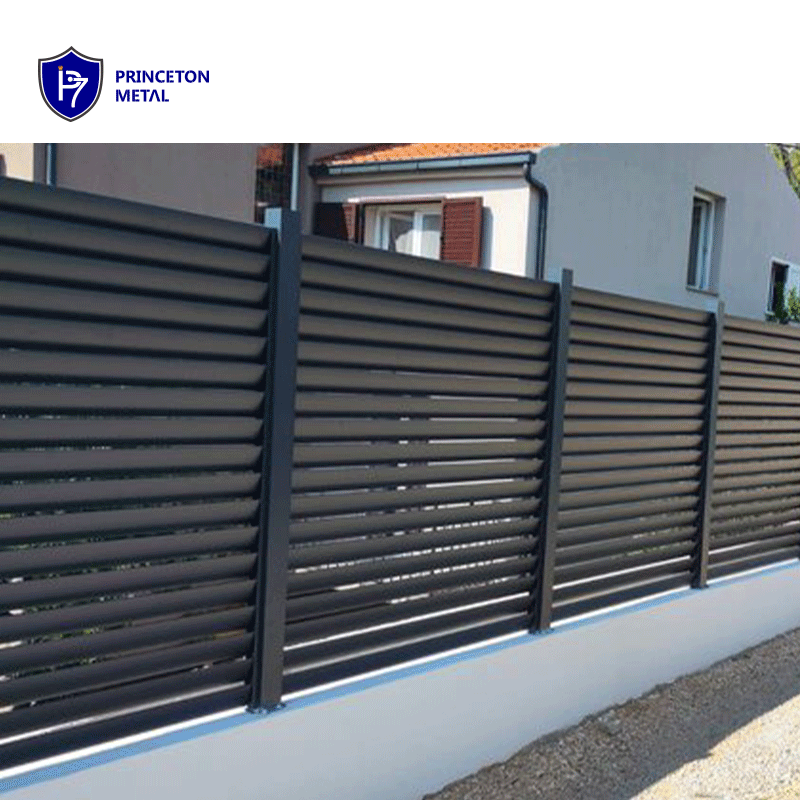 Powder coating no rust modern black Metal project outdoor Aluminum fence privacy panels for commercial