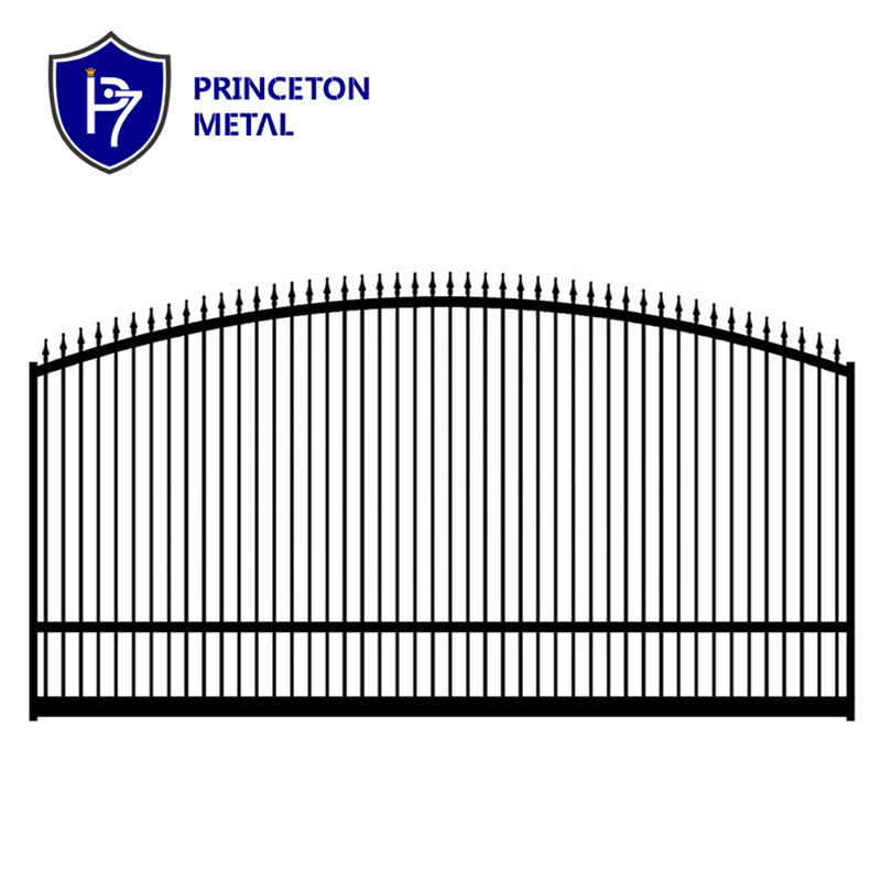 Powder coated automatic metal entrance swing gates design aluminum driveway gate set