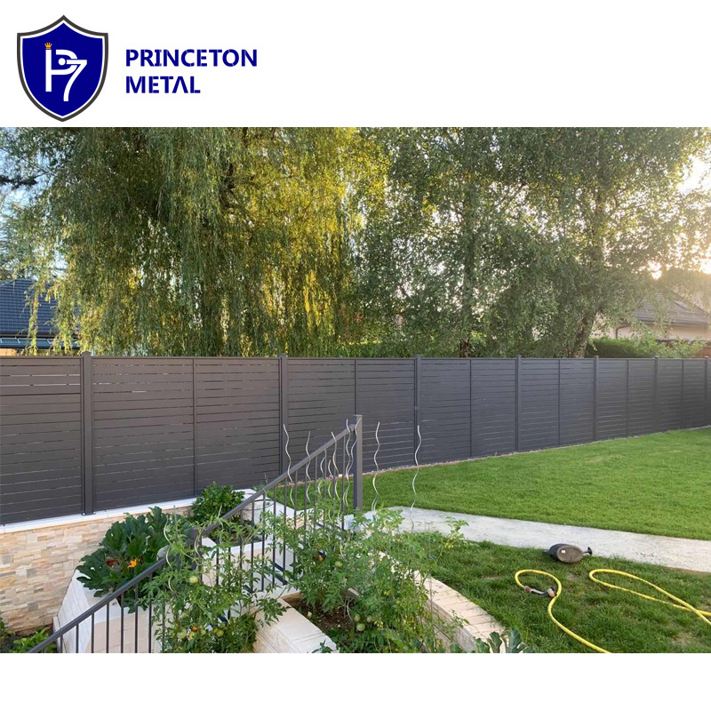 decorative anti climb outdoor Garden Aluminum Privacy Fence  Horizontal Slat Fence panels