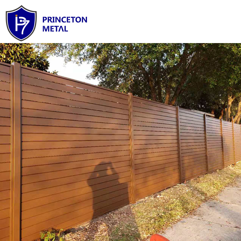 Powder coating no rust modern black Metal project outdoor Aluminum fence privacy panels for commercial