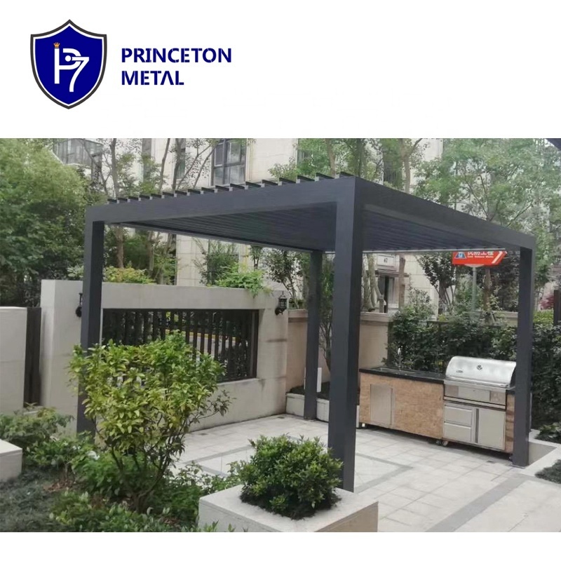 High quality  motorized louvered roof retractable pergola aluminium canopy with waterproof