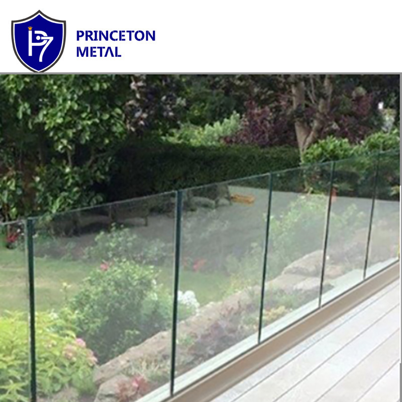 Outdoor Aluminum Balcony Balustrade Railing U Channel Design Frameless Glass Railing Spigot Pool Glass Fence