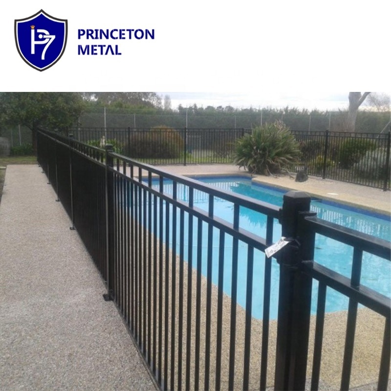 Wholesale 3D Model Aluminum Pool Safety Fence Powder Coated Metal Frame UV Waterproof Steel Trellis Posts Security Gate